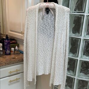 Eileen Fisher Ivory Textured Cardigan